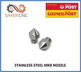 Stainless Steel MK8 Nozzle 0.4 0.6 0.8 mm for MK8 Hotends 1.75mm - sayercnc - 3D Printer Parts Australia