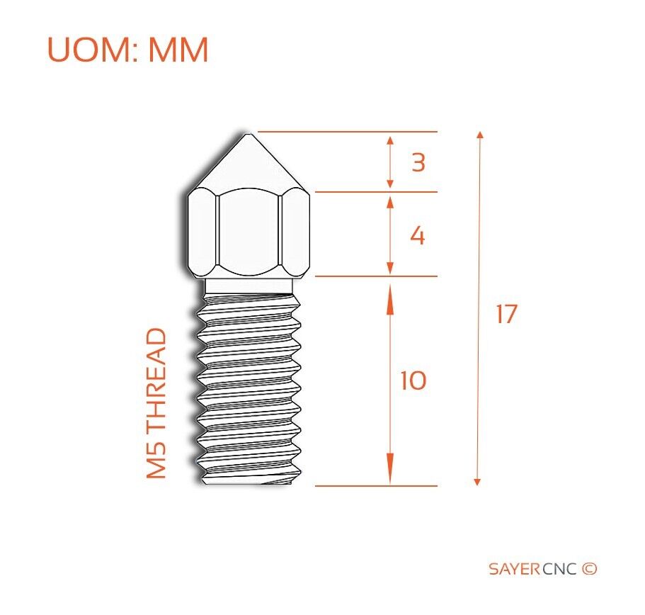 Stainless Steel Nozzle for AnkerMake 3D Printers - sayercnc - 3D Printer Parts Australia