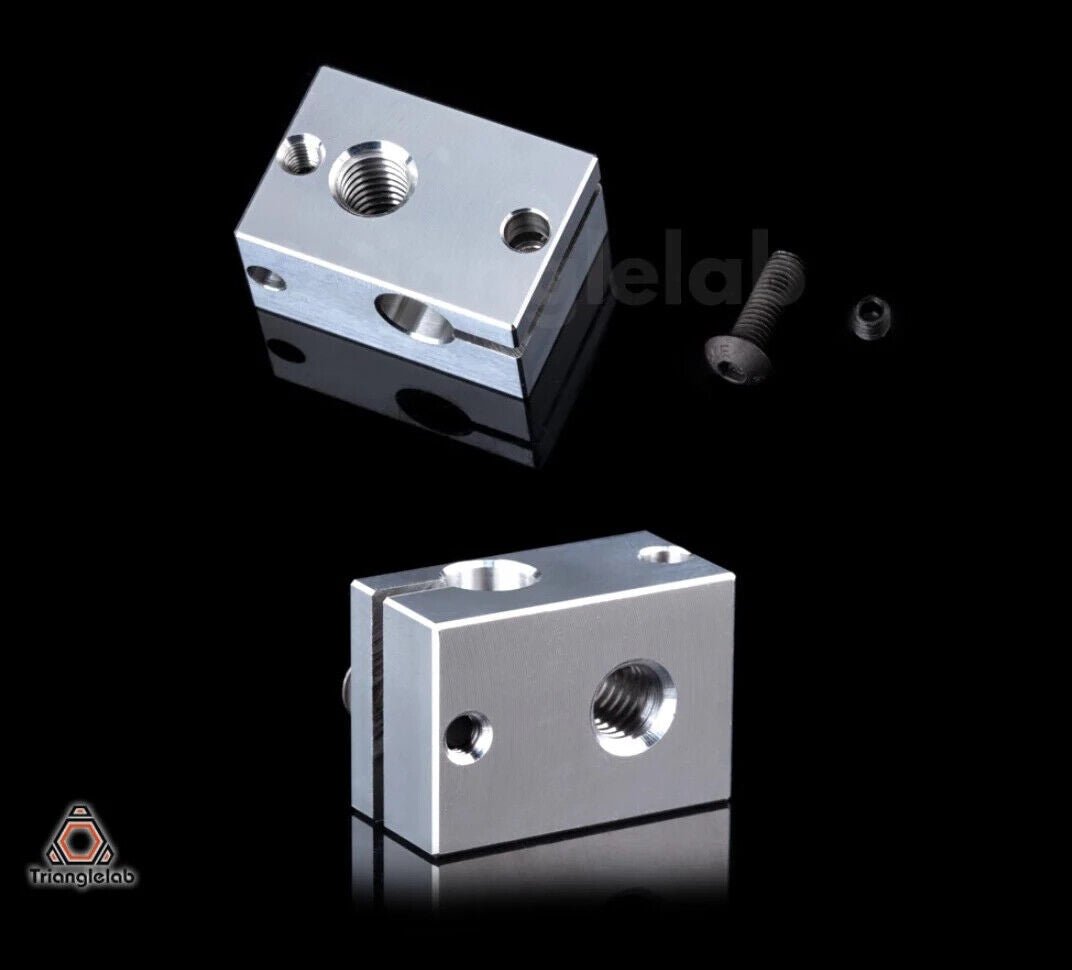 Triangle-Lab Aluminium Heater Block PT100 To Suit E3D V6 Hotends - sayercnc - 3D Printer Parts Australia