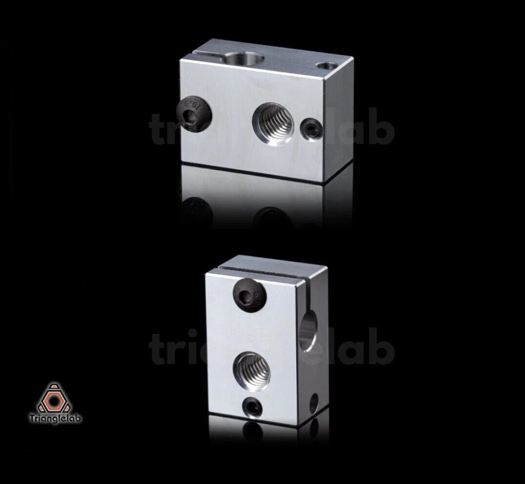 Triangle-Lab Aluminium Heater Block PT100 To Suit E3D V6 Hotends - sayercnc - 3D Printer Parts Australia