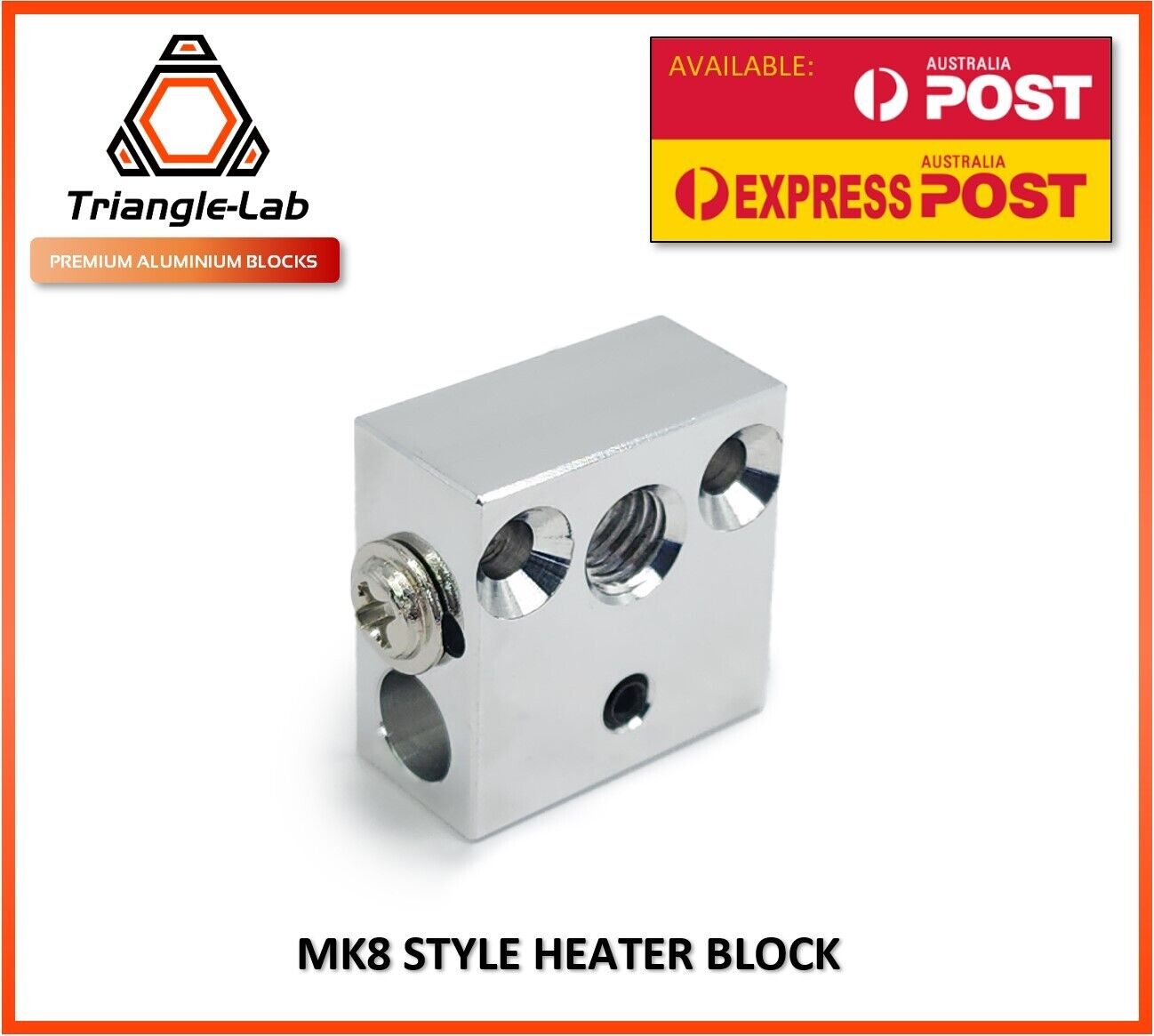 Midi Heat Block Triangle-Lab MK8 Aluminium Heater Block Suits Ender 3 CR10 and More ...