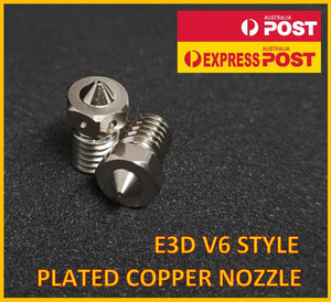 V6 E3D 0.6mm Compatible Nozzle Hardened High Temp Plated Copper 1.75mm Upgrade - sayercnc - 3D Printer Parts Australia