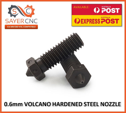 Volcano Hardened Nozzle E3D Compatible High Temp A2 Steel 0.6mm 1.75mm Upgrade - sayercnc - 3D Printer Parts Australia